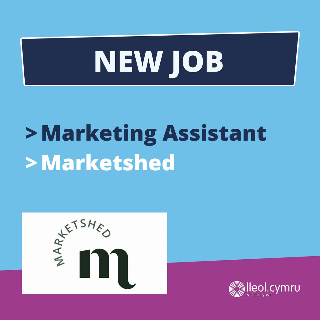**SWYDD NEWYDD** 

>> Cynorthwy-ydd Marchnata
>> Marketshed 

Manylion yma >> bit.ly/3vplv2F 

**NEW JOB**

>> Marketing Assistant
>> Marketshed 

Information here >> bit.ly/3JtPQDn

<a href="/marketshedltd/">marketshed</a>