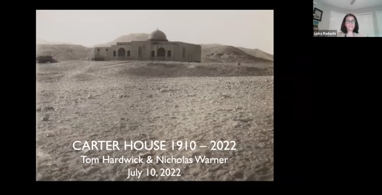 AUCPress's tweet photo. Carter House 1910-2022 
@ARCENational webinar 
Tom Hardwick &amp; Nicholas Warner 
#CarterHouse #restoration #KingTut #Tutankhamun #centennial #discovery #Tomb #November2022 
https://t.co/JzzgCyKrZP via @YouTube https://t.co/GXoA34SyyP