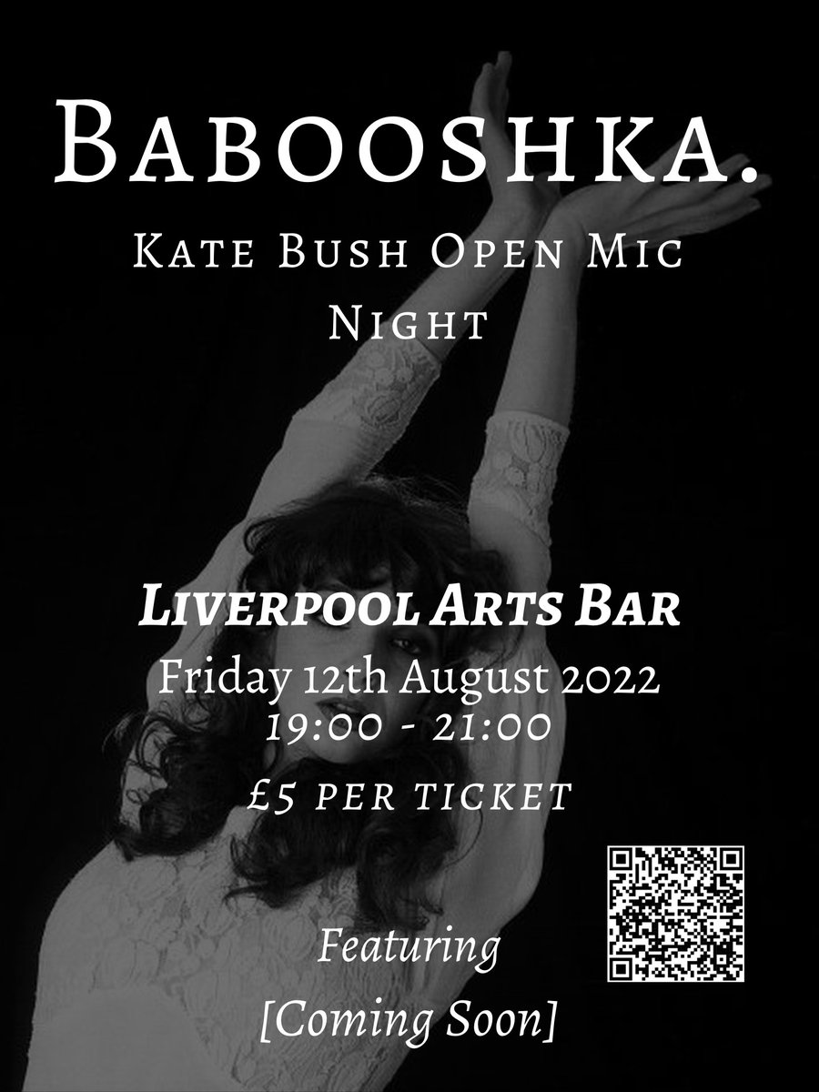 For one night only, join us at 7pm <a href="/livartsbar/">Liverpool Arts Bar</a> on Friday 12th August for an evening of everything Kate Bush.

We’re looking for anyone to get involved and create music, theatre or poetry - all inspired by the incredible artist.

Grab your ticket here: ticketsource.co.uk/figure-theatre…