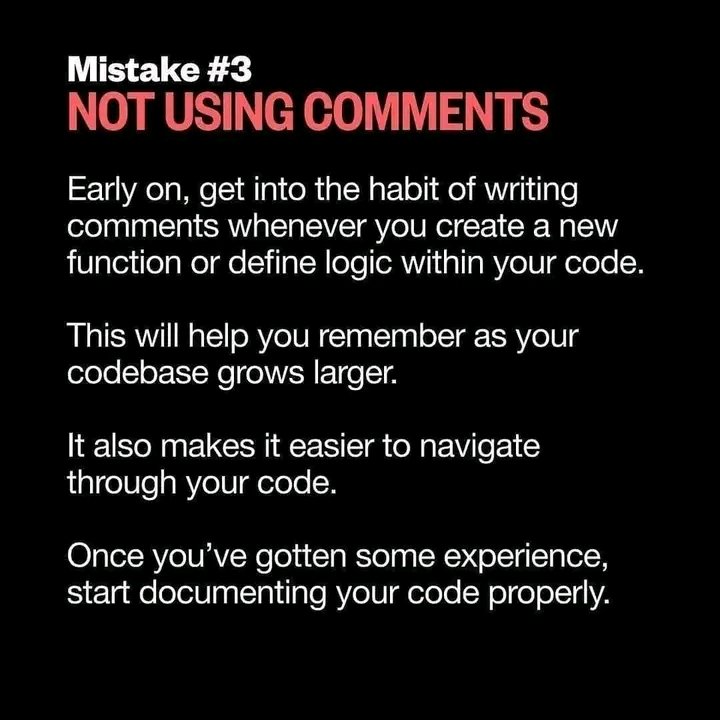 MaskedDev__'s tweet image. Mistakes every beginners should look out for when writing a program.
#Codingmistakes
#MaskedDev
#technologies