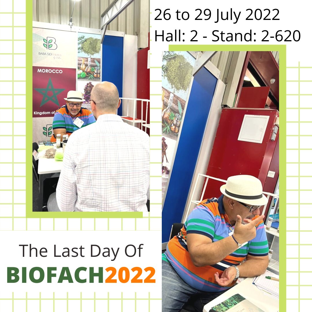 BabaHerbs's tweet photo. The last day of #BIOFACH 22 
26 to 29 July 2022
Hall: 2 - Stand: 2-620
Come visit us at Biofach,Nuremberg, Germany
https://t.co/yfz1xD7LSu
https://t.co/Fk6CSpRUHL
https://t.co/m8nmsYHASM
#BIOFACH #BIOFACH2022 #organic #babasidiherbs #vivaness #herbs #herbal #rosemary #herbs https://t.co/DBzgBpNQSL