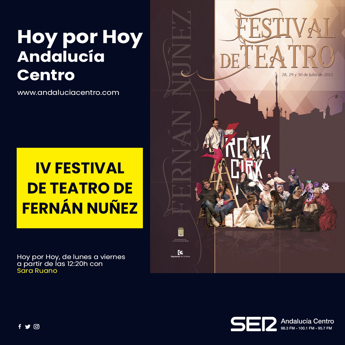 El teatro vuelve a ser el protagonista de #FernánNúñez este fin de semana con el IV Festival de Teatro. andaluciacentro.com/cordoba/montil…