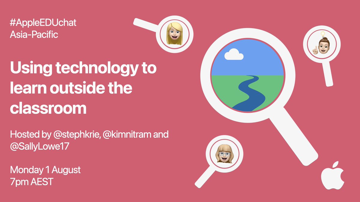 This coming Monday we're making #AppleEDUchat history with 3 hosts- <a href="/stephkrie/">Stephanie Kriewaldt</a>, <a href="/SallyLowe17/">Sally Lowe</a> and <a href="/kimnitram/">Kim Martin</a> will be discussing all things about using technology to lead learning outside of the classroom. Please join if free! <a href="/AppleEDU/">Apple Education</a> <a href="/teach_create_/">Angela Norman</a> <a href="/lcoffeeprincel/">Junichi Nakamura @schoolXR🥽</a> <a href="/jeffvardy/">Jeff Vardy</a>