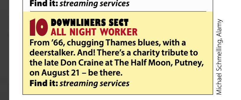 TheFallenLeaves's tweet photo. https://t.co/Dxb0HCDqhQ Thanks @MOJOmagazine for mentioning the Don Craine tribute! Tickets here: https://t.co/WRwrRDzwNW #DownlinersSect #garagerock #rhythmandblues https://t.co/xepzIuTohW