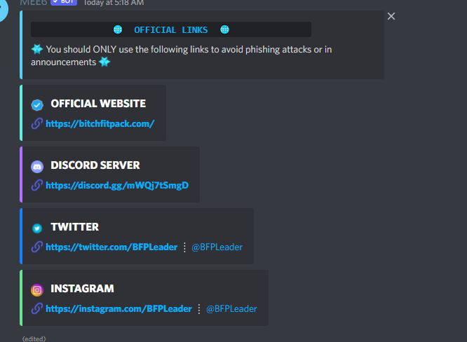 BFPLeader's tweet image. Finally got my links setup in discord! not fun at all. Mee6 embeds needs improvements.

#discord #improvement