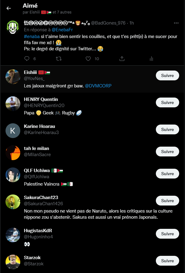BadGones_976's tweet photo. WhAaaaa.... Le nombre de personne prêt à me sucé pour leur offrir un FIFA !!!
Ya même des Magrhébin (les Haramistes), j'en peux plus 🤣😭
On dit Merci qui ? #enaba 🙄🤔 https://t.co/es5wp4jJLq
