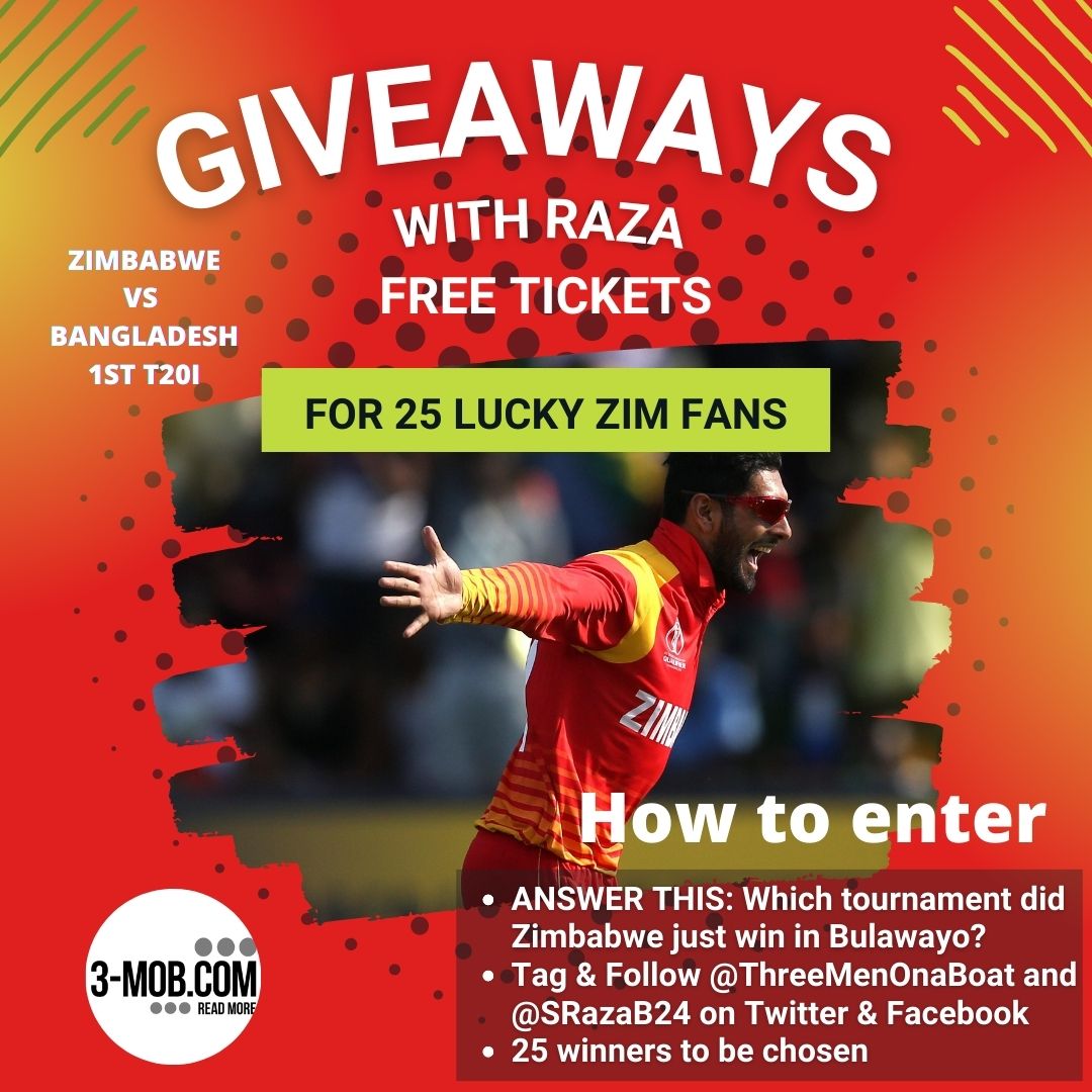 CastleCornerZW's tweet photo. As promised we are here with the goodies!!

Just answer the simple question, follow and retweet @SRazaB24 @ThreeMenOnABoat and @CastleCornerZW and get a ticket!

25 Tickets on offer!!

Winners to be announced this evening!
#FillUpHSC

#ForTheFans  #ZIMvBAN https://t.co/YniMTgladv