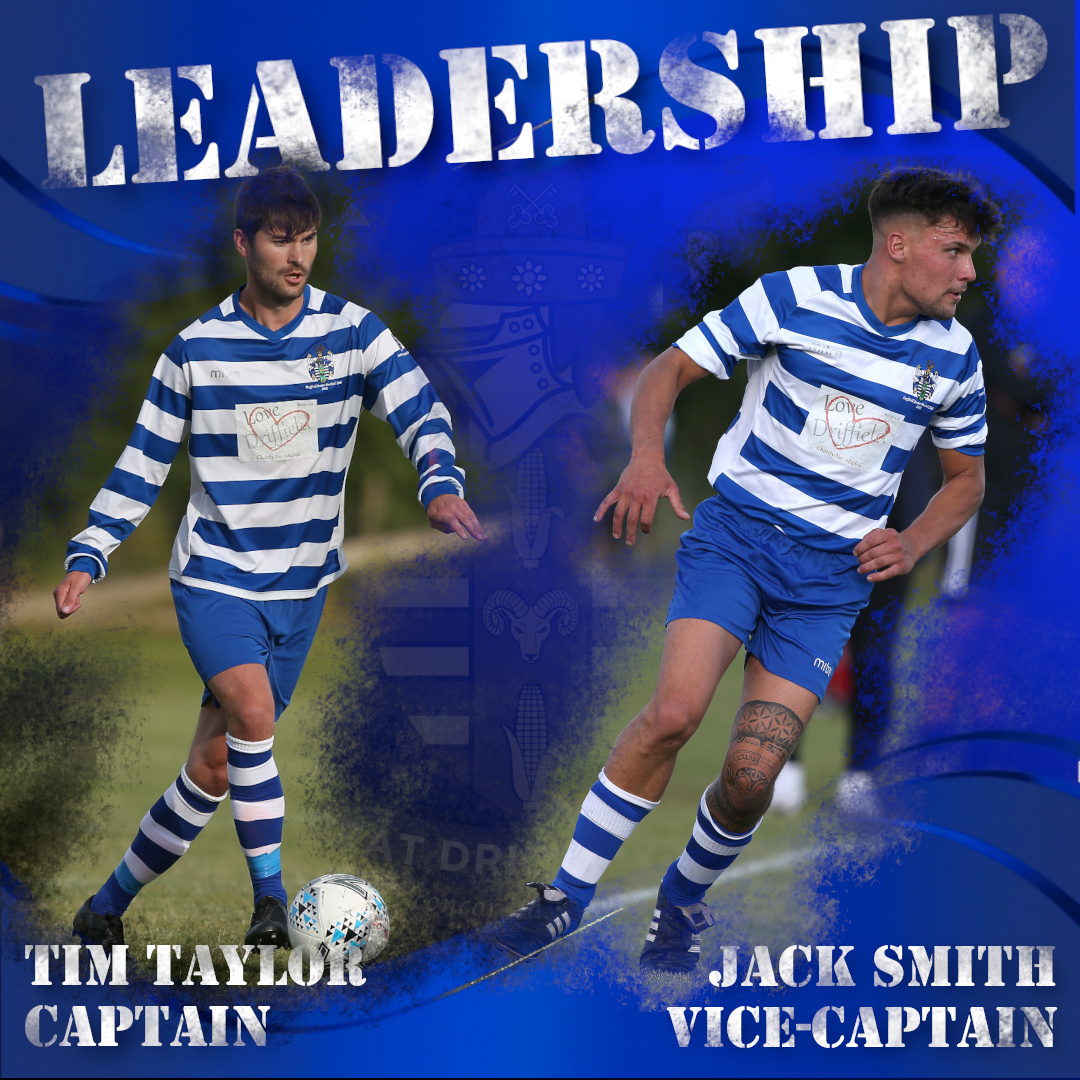 GreatDriffAFC's tweet photo. A strong team needs strong leaders and @Timtaylor10 has been chosen to lead the Mens 1st team with @Smiithyy684 as Vice Captain.
Good luck lads.
#greatdriffieldafc #football #nonleaguefootball #soccer #greatdriffafc https://t.co/rwCpMQclY3
