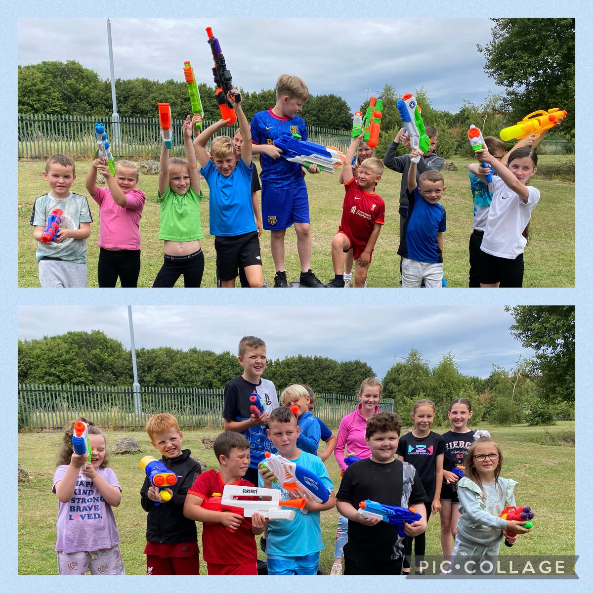 CaldiPrimary's tweet photo. Which team will come back the wettest? #watergunfun @CaldiPrimary @AETAcademies @CNicholson_Edu @vianclark @Tees_Issues @HeadStart_ST https://t.co/fABN2V2lK3