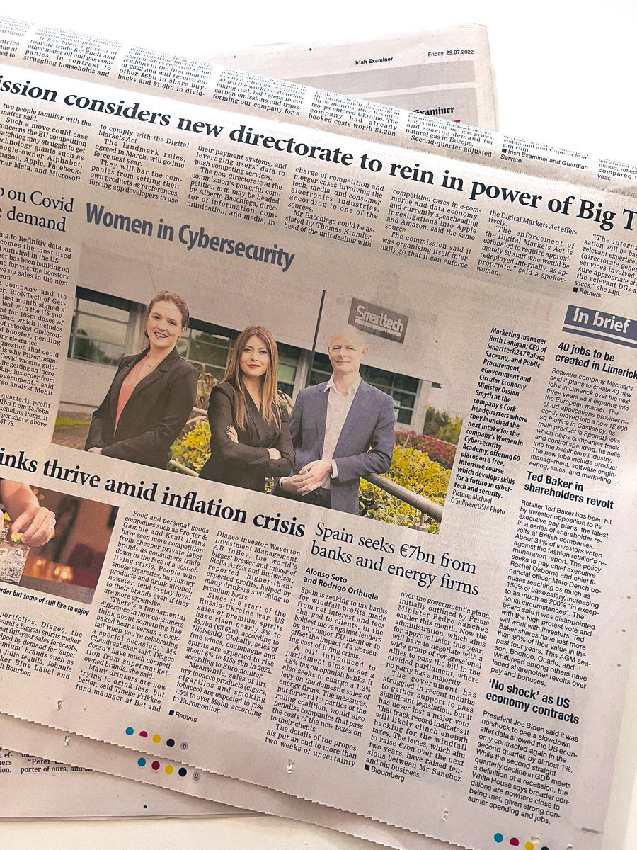 Raluca Saceanu (@ralucasaceanu) on Twitter photo Lovely to see our Women in Cybersecurity initiative featured today in the <a href="/irishexaminer/">Irish Examiner</a> Lovely to see our Women in Cybersecurity initiative featured today in the <a href="/irishexaminer/">Irish Examiner</a>