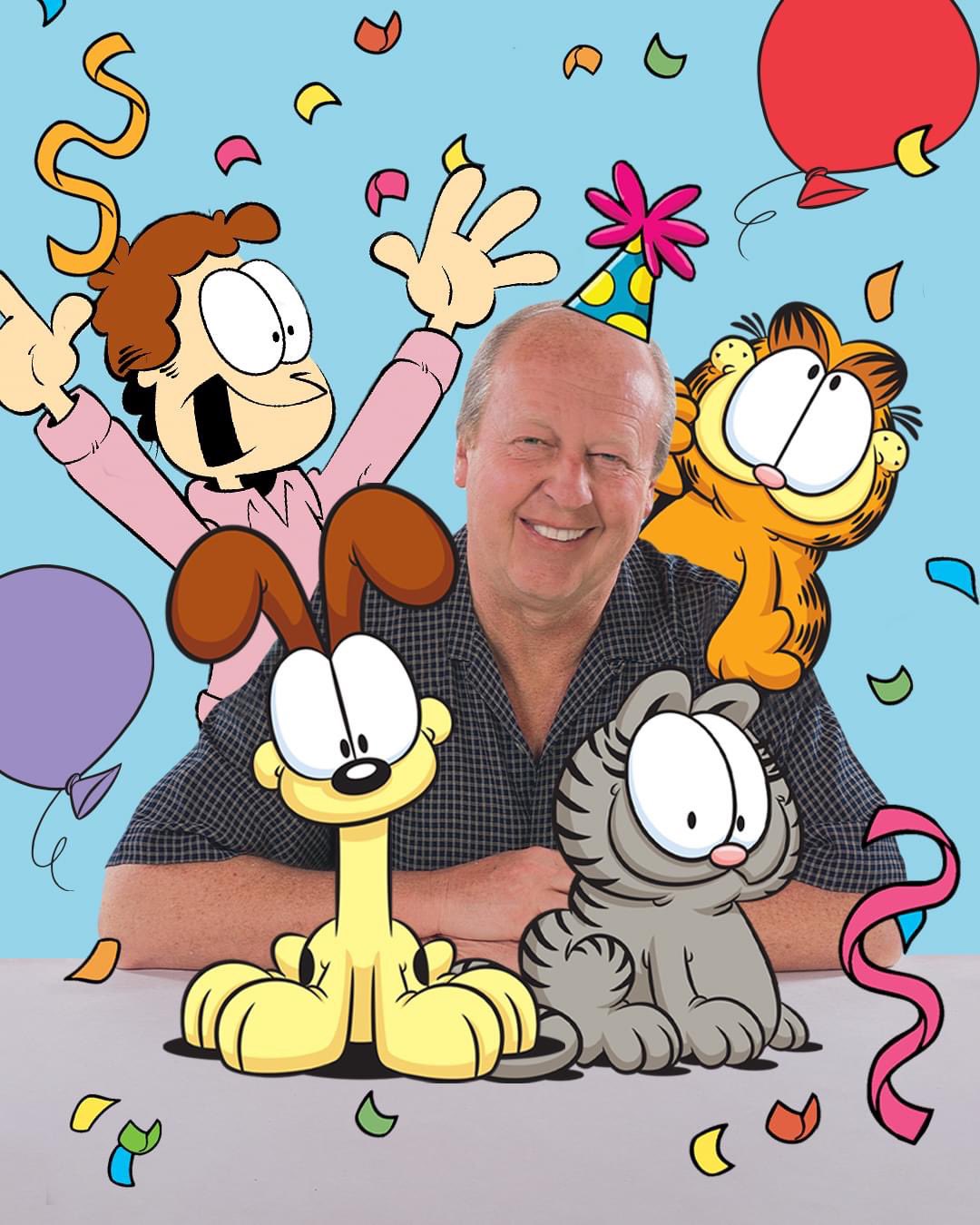 Happy birthday to Jim Davis, creator of my favourite cartoon character, Garfield Diet is die with a t  