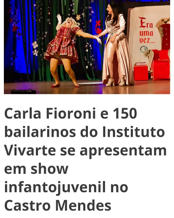 Carla Fioroni (@carlafioroni) on Twitter photo Foi uma experiência linda pra nós! Apresentar meu show HH ao VIVO em Campinas novamente. Em 2 sessões lotadas no Teatro Castro Mendes levamos o incentivo à leitura e motivação à crianças e jovens. Foi de arrepiar!!!!!
Para nos contratar:
fioroni@fioroniproducoes.com.br Foi uma experiência linda pra nós! Apresentar meu show HH ao VIVO em Campinas novamente. Em 2 sessões lotadas no Teatro Castro Mendes levamos o incentivo à leitura e motivação à crianças e jovens. Foi de arrepiar!!!!!
Para nos contratar:
fioroni@fioroniproducoes.com.br