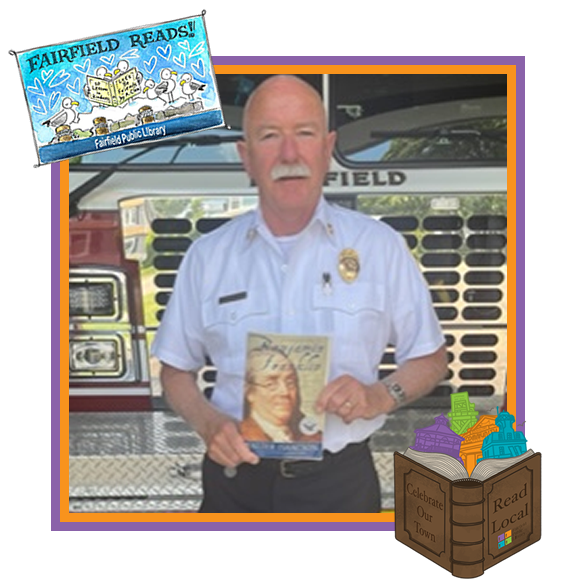 FairfieldPubLib's tweet photo. “Fun fact: Ben Franklin started the first fire company in 1730 - 270 years ago.”
Thank you for sharing with us, Fire Chief Denis McCarthy!
 
#fridayfairfieldreads #fairfieldct #fairfieldpubliclibrary #fplct #summerreading #whatareyoureading https://t.co/uZXm6WMzcY