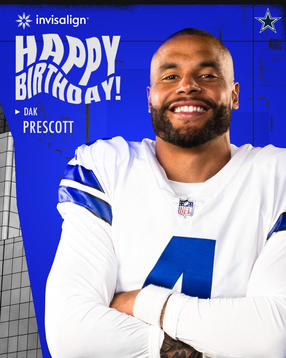 That’s our QB! HBD <a href="/dak/">Dak Prescott</a>! 🎂⭐️

#DallasCowboys | <a href="/Invisalign/">Invisalign</a>