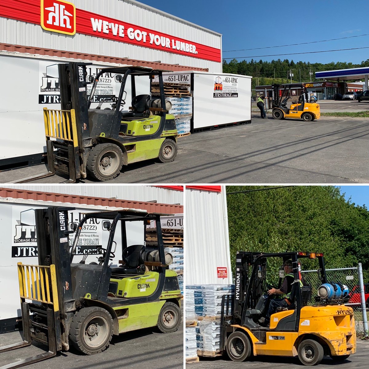 A few Lift Trucks out front working hard at our friends at @GrandBayHH in Grand Bay-Westfield NB. 

#homehardware #haltonlifttruck #forkliftsales #forkliftservice #forkliftrental #forkliftparts #grandbaywestfield