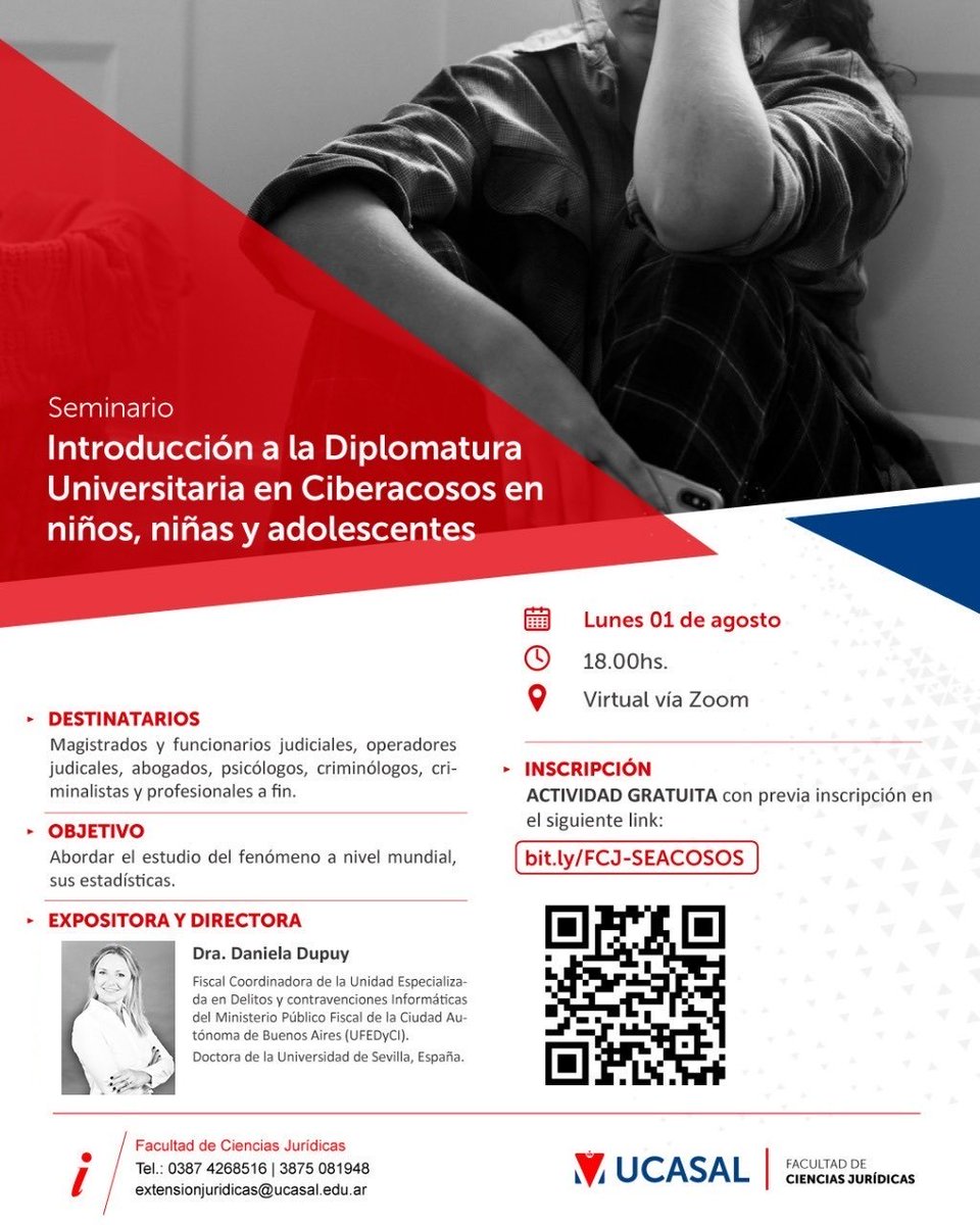 Retomando con todas las energías 💪 con esta maravillosa actividad donde profundizaremos  la temática de Niños Niñas y adolescentes en la Diplo  q comienza el 4/8 y q tengo el honor de dirigir UCASAL junto a los mejores expertos.Súmate a la presentación el lunes 1 gratuitamente