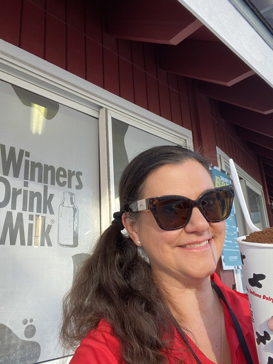 IndyKRF's tweet photo. Surprised #FunFriendFriday is at @IndyStateFair ? Not if you know me! Thanks @INDairy for my Mint milkshake #winnersdrinkmilk https://t.co/6WcQy3lWEb