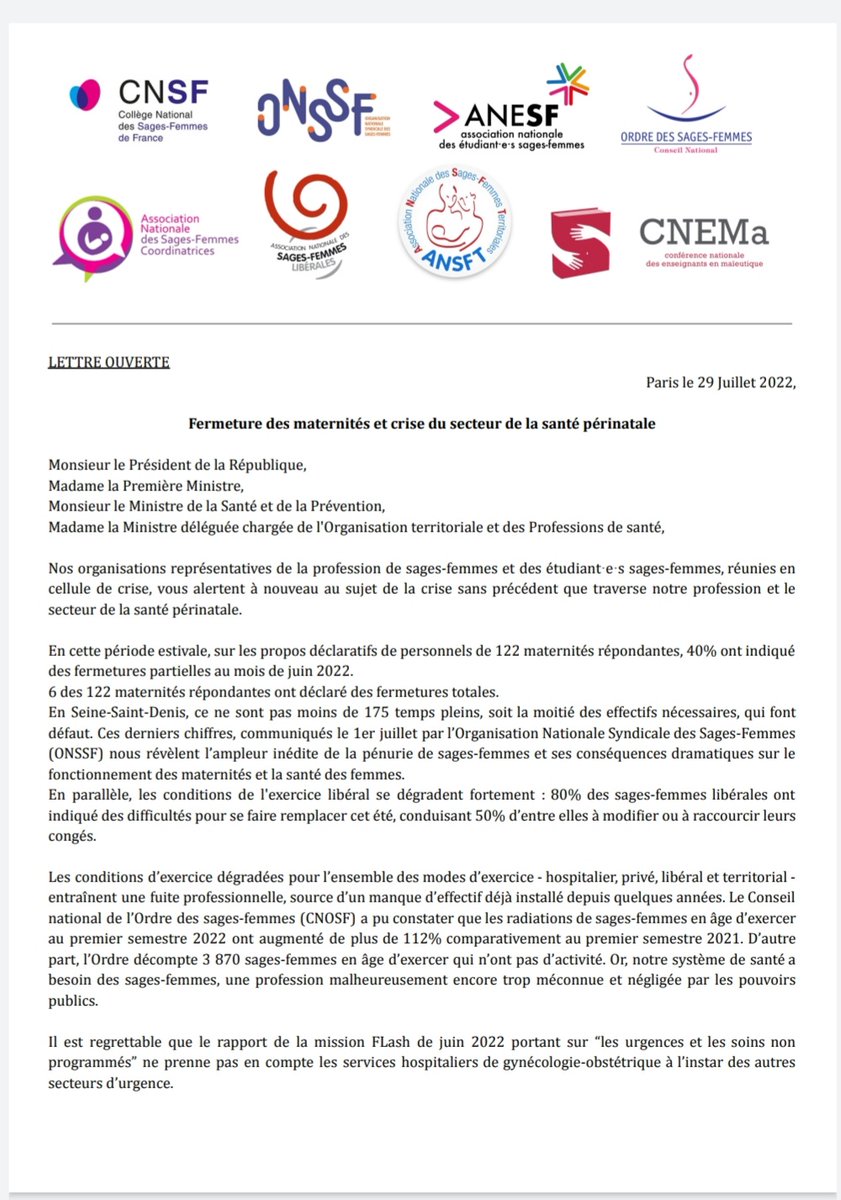 onssf's tweet photo. De semaine en semaine, nous ne pouvons que constater la désorganisation des soins faits aux femmes.
Nous avions alerté de longue date, ce que nous redoutions est maintenant réalité. 
Notre gouvernement doit réagir ! @FrcsBraun
#FemmesEnDanger #sagesfemmescodenoir https://t.co/wwRZhSdkAy