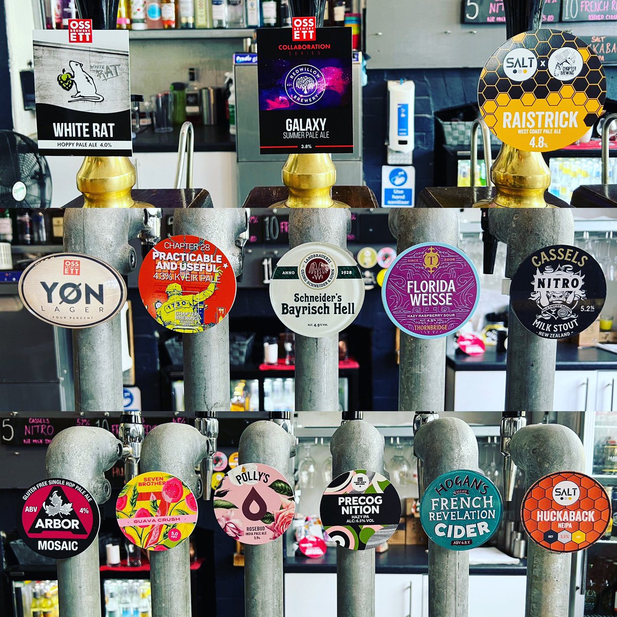 #friday and all her taps providing that #fridayfeeling featuring: @ossettbrewery @redwillowbrewery @saltbeerfactory @chapterbrewing @schneiderweisse @thornbridge @CasselsUk @ArborAles @sevenbro7hers @pollysbrewco @magicrockbrewing @hoganscider #beer #cider #chester