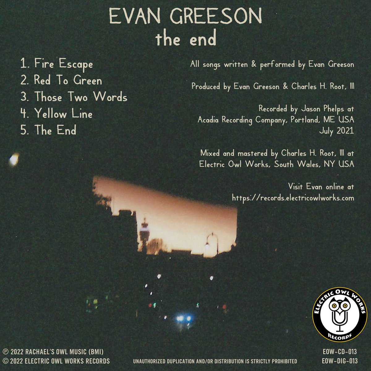 EOWRecords's tweet photo. We are very pleased to announce the debut EP #newmusic release titled “The End” from #Indiemusic artist #EvanGreeson! Available 15AUG2022 on all major platforms. Visit our website for details. https://t.co/62hFQMi0iH