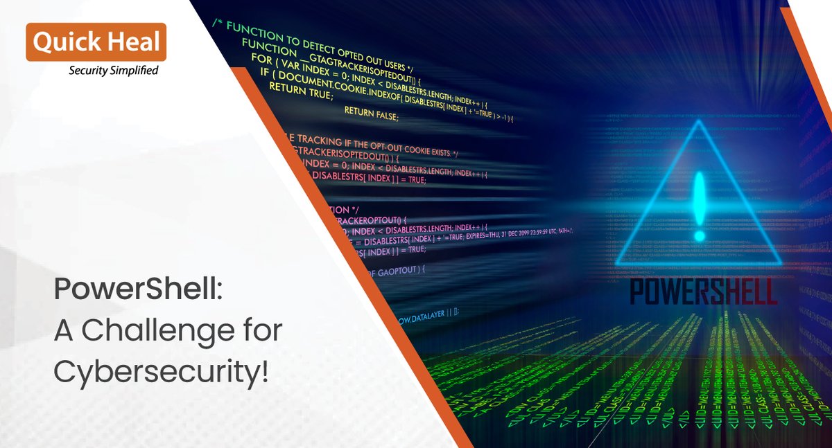 quickheal's tweet image. #PowerShell can be used with malicious intent, and defending against the same can be challenging as well as complicated. Read more about this in detail - bit.ly/3OJyyCX 

#PowerShellAttacks #IoT #cybersecurity #Ransomewareprotection #cyberprotection #Malwareprotection