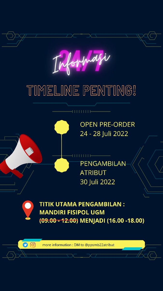 ppsmb22atribut's tweet photo. INFORMASI TERBARU GUYS! JANGAN LUPA DISIMAK YA! ✨ https://t.co/iUe31jJend
