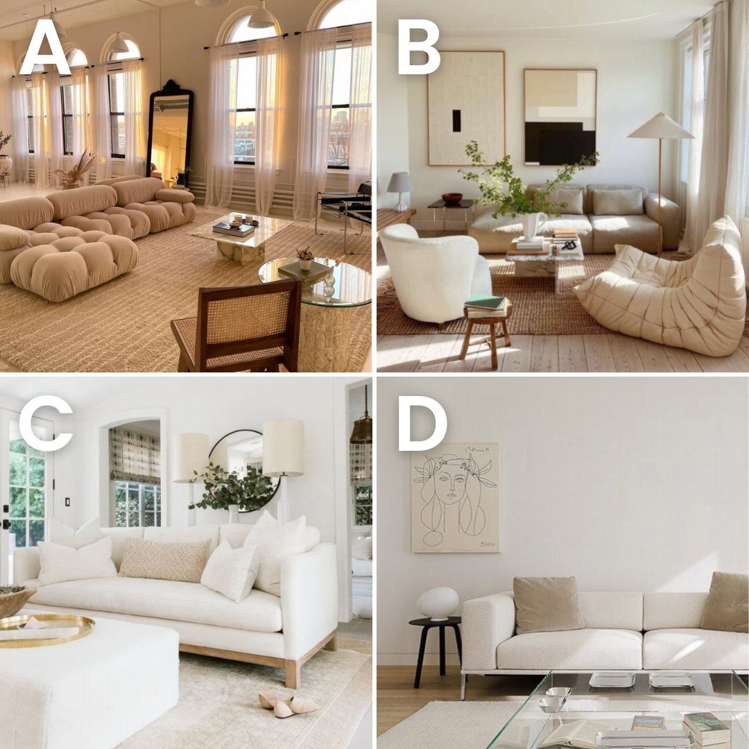 Royal_LePage's tweet photo. Which of these dreamy ☁️ neutral living rooms do you want to spend your Sunday in?

A. Golden Hour
B. Beigey Dream
C. Soft &amp; Light
D. Picasso Simplicity https://t.co/PcN3DiSPFA