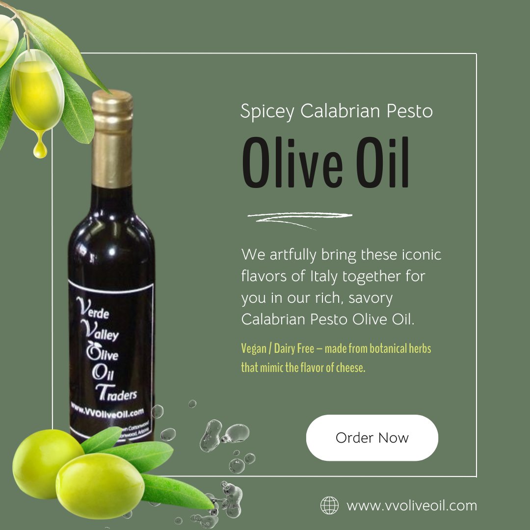 Vegan / Dairy Free – made from botanical herbs that mimic the flavor of cheese. Try our savory Calabrian Pesto Olive Oil >> 
vvoliveoil.com/product/spicey…
.
.
#oliveoil #verdevalleyoliveoil #verdevalley #cottonwood #jerome #fresholiveoil