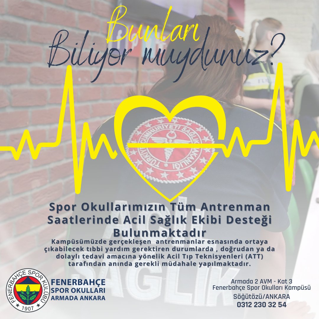 Bunları Biliyor Muydunuz?

Spor Okullarımızın Tüm Antrenman Saatlerinde Acil Sağlık Ekibi Desteği Bulunmaktadır.

#fenerbahçe #fenerbahçesporokulları #fenerbahçesporokullarıarmadaankara #futbol #basket #voleybol #boks #cimnastik #keşfet #ankara #armadaavm #armadaankara #sports
