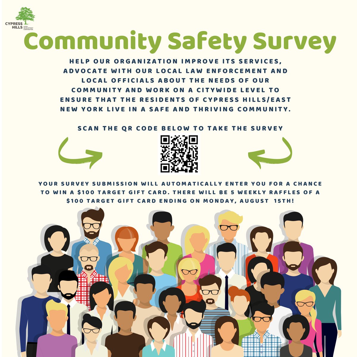 CentersUnited's tweet photo. Our friends at @CHLDC want to know about safety in their community. Take their community safety survey and be entered to win a $100 Target gift card. https://t.co/AZwipiiYYz