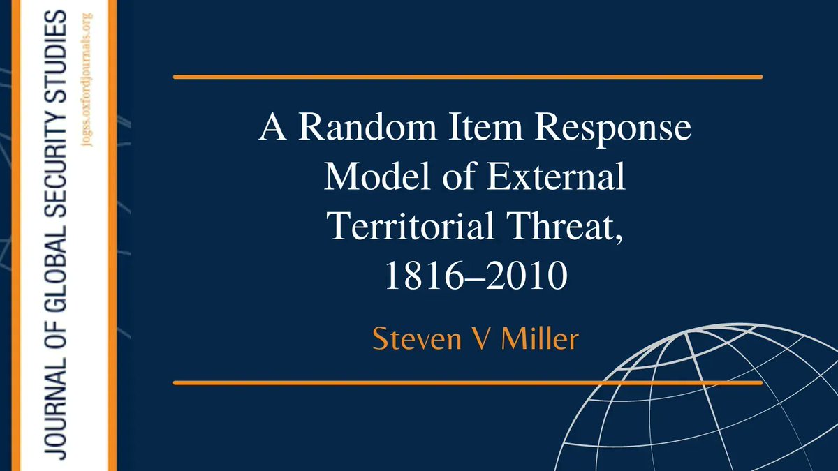 JournalofGlobSecStud (@Journal_of_GSS) on Twitter photo 2022-07-29 13:05:04 A new empirical measure AND useful data analysis in this new #ResearchInnovation! @stevenvmiller uses a #Bayesian random item response model to capture state-year external territorial threat for all states from 1816 to 2010. doi.org/10.1093/jogss/… A new empirical measure AND useful data analysis in this new #ResearchInnovation! @stevenvmiller uses a #Bayesian random item response model to capture state-year external territorial threat for all states from 1816 to 2010. doi.org/10.1093/jogss/…
