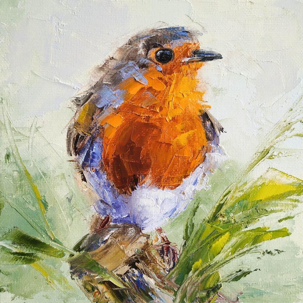 hi there! #robin bird, painted last spring. So coincidentally that the market demand matches what I like. At first, I started painting birds then I discovered they're popular. ⁠
⁠
etsy.com/listing/104179…
⁠
#robinpainting #redbreast #europeanrobin #birdsketch #art #birdartist