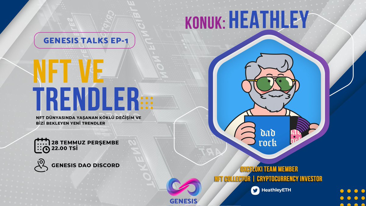 Dün, Genesis DAO'nun "Genesis Talks" konuğuydum 🫶
"NFT ve Trendler" üzerine çok keyifli bir sohbet gerçekleştirdik.
Yayının kaydı, Spotify'a yüklenmiş.
(Arıza sebebiyle biraz eksiklik var)
Dinlemek için 👇🏽
open.spotify.com/show/1EDUVIcyE…
Davet için <a href="/oguzhankocakli/">Oğuzhan Koçaklı, MBA</a>'ya çok teşekkürler ❤️