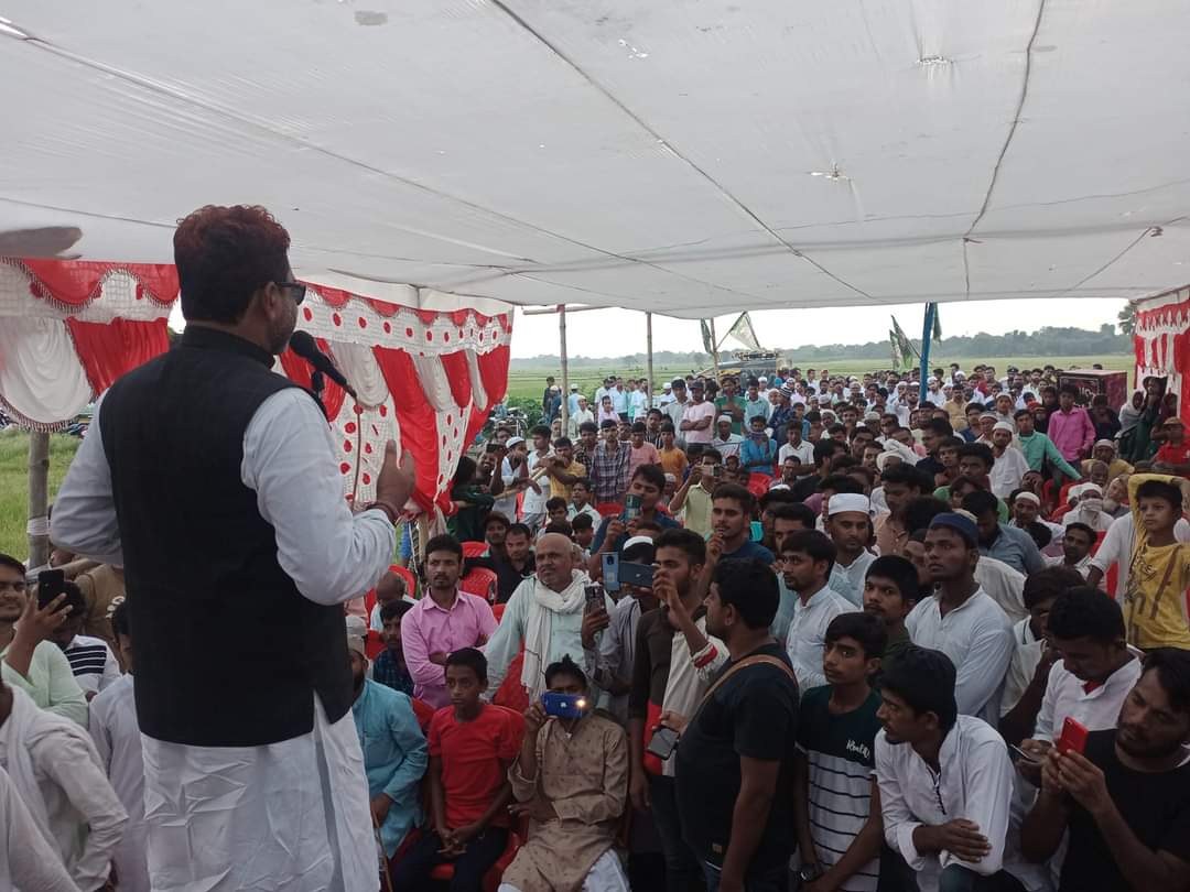 AkhtarulImanMLA's tweet image. आज मिथला में जनता को संबोधित करते हुए कठैला चौक पर