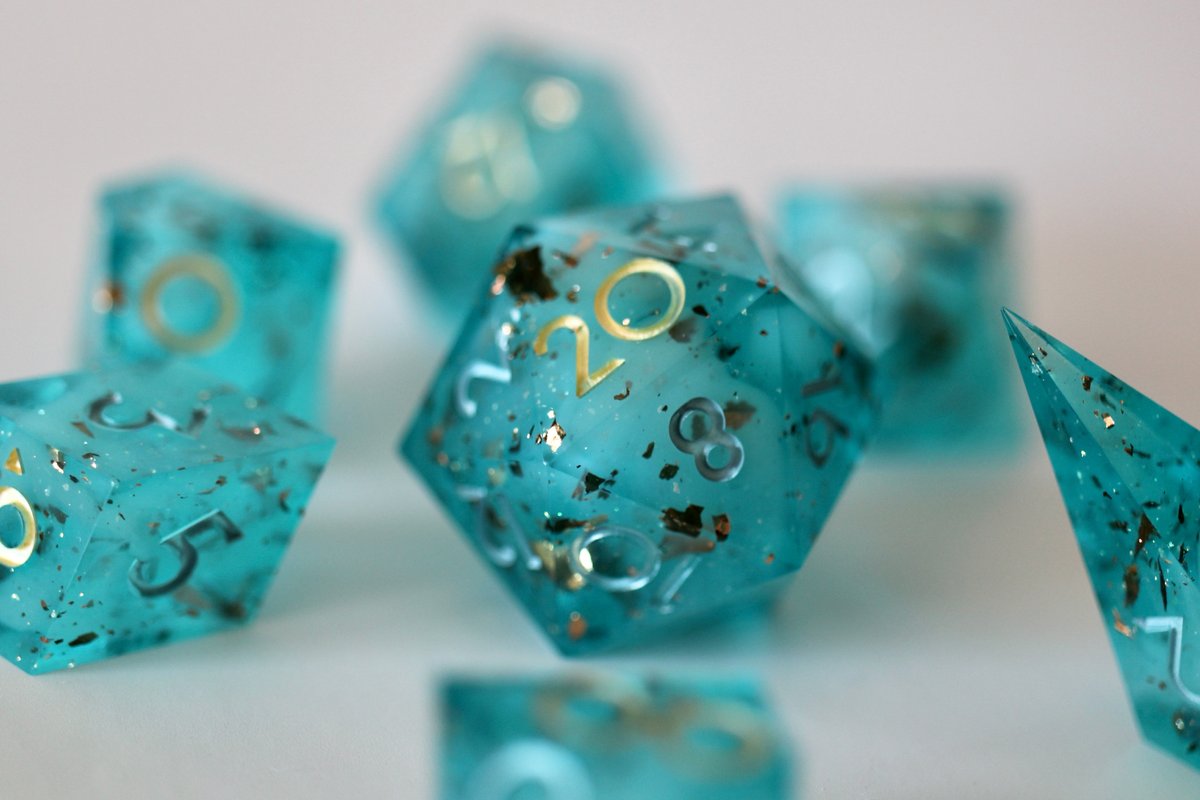 HeftyDice's tweet photo. Voyage - Available tonight @ 8pm BST
Tag a member of you party who best suits this set! 

—

#heftydice #dungeonsanddragons #d20 #dice #dnd #dnd5e #diceporn #ttrpg #dnddice #dicehorde  #handmadedice #dicemaker #dicemaking #dicecommunity #dicegoblin https://t.co/Fiur4Od0Mi