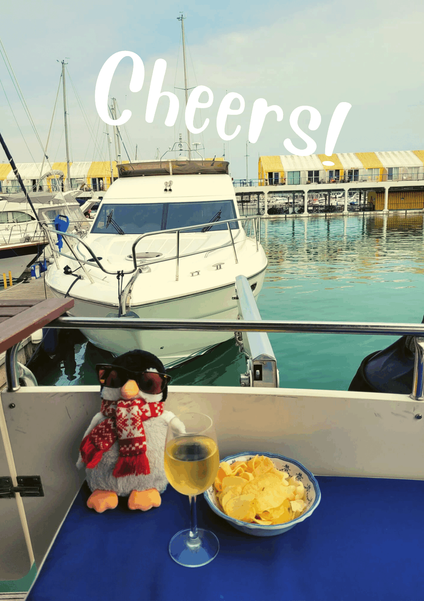 The last day of Penelope's holiday and after such a fun packed week she is taking it easy on the boat, enjoying some well deserved refreshments and snacks. 

Penelope will be back for our Winter Fundraiser, register your place now. bit.ly/3zjdsXJ