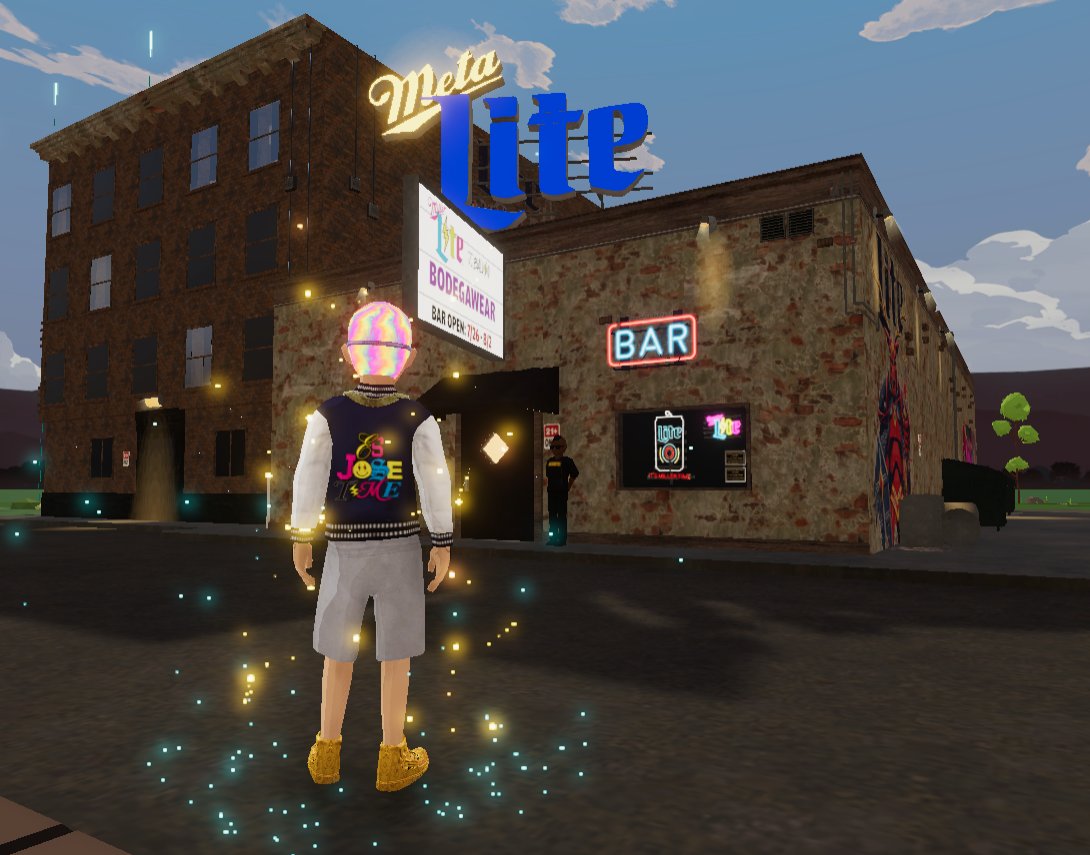 Royce_kr's tweet image. Meta Lite Bar presents Miller Lite x J Balvin BodegaWear

#MetaLiteBar with great friends @superninaglow @ShaunMeta 

📍43,-42

@MillerLite 
@JBALVIN 

 #metalite #metabar  #Bodegawear #Decentraland! #DCL #Metaverse #event #airdrop #Wearable #giveaway #wearablegiveaway