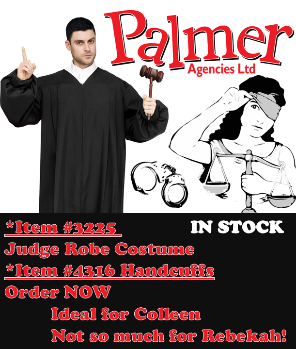 A bad week? Bad day? A bad case? 
Whether you are in #TeamColeen or #TeamRebekah, our Judge robe will bring a smile &amp; justice to your day! 
#Handcuffs = optional &amp; not included with the outfit.
#Wagatha #Fun #Party #Halloween #CustomerService #Pun-ish-intended