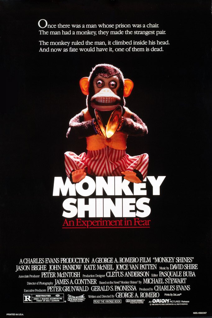 The_Bandit1980's tweet photo. Movies that were released on this day (July 29) in horror history!
#MonkeyShines (1988)
#Zombie3 (1988)
 @kinky_horror @LolaMurder @ConnieJoJo2 @streamrest @Embalmist @AgeofSmut @Localpwincess1 @Stephanieforts3 @grannytrap @madaboutHolly @halogirl22 @SLayton82 @AlexVorkov https://t.co/dxPkF1z7uq