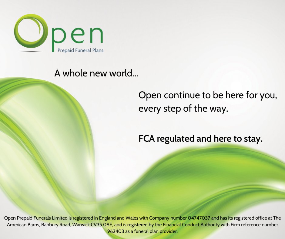Open Prepaid Funerals are thrilled to now officially be operating as an authoriseed provider in the new FCA regulated environment.

We would like to thank our community for your ongoing support and we look forward to continuing this journey with you all. 

#openbynameopenbynature