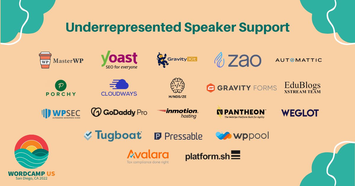 post_status's tweet image. Thank you for supporting #WordCamp speakers who are #UnderrepresentedInTech! buff.ly/3zk5rAs