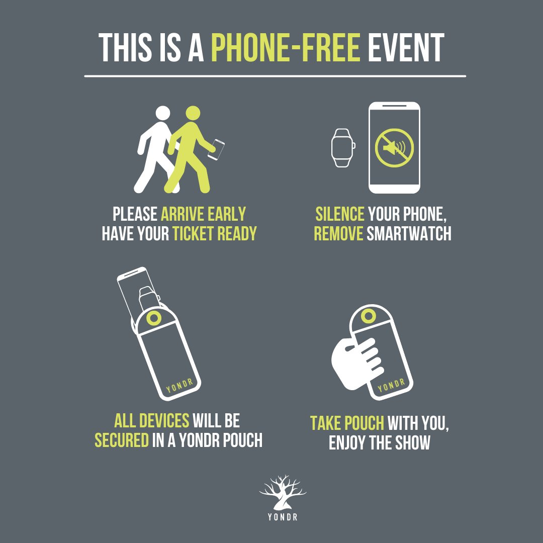NJPAC's tweet photo. ❌📱 Important information about John @Mulaney's show tonight! Arrive early to get through the phone-free entry process! #FromScratchTour
Visit a phone use area to access your device. After the show, proceed to the exit to unlock pouch. https://t.co/XT0W7Tt82z