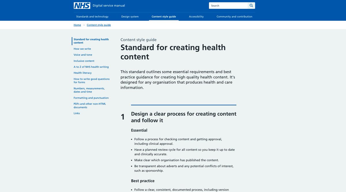 A blog post in which <a href="/JoeFreeman/">JoeFreeman</a> and I introduce the new standard for creating health content and the work we're doing with <a href="/NHSEngland/">NHS England</a> and partners like <a href="/YouTube/">YouTube</a> to put it into practice: digital.nhs.uk/blog/design-ma…