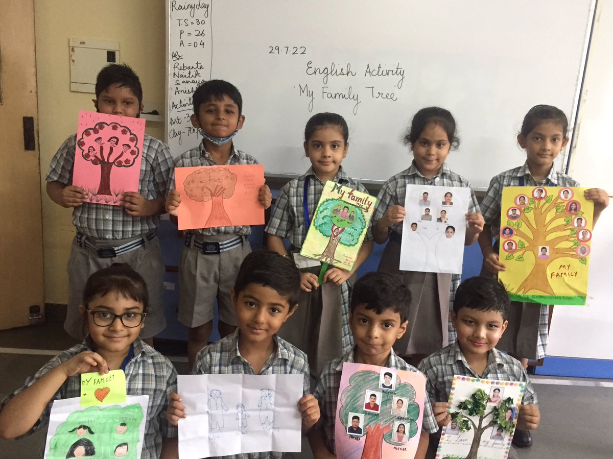 With sparkling eyes n beaming faces,  Ss of Grade 2 showcase the importance of family through this wonderful Art Integrated Activity ‘ My Family Tree’ @ashokkp @y_sanjay @gupta_anju9 @KavitaS2003 @sdg4all @cbseindia29 @SDGsForChildren #NEP2020 @kaushik_krisha @shikha_kanodia