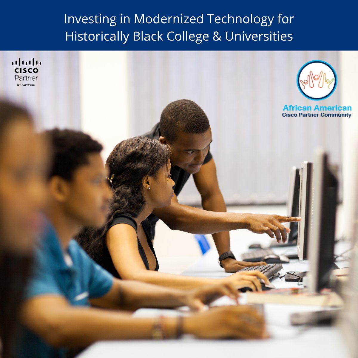 SologySolutions's tweet photo. In our commitment to Digital Equity and Inclusion, we join Cisco in the efforts to drive technological excellence and IT modernization at HBCUs.  https://t.co/RKcXA20O29 #digitalequity #CiscoIoT https://t.co/BJvEwIe3b5