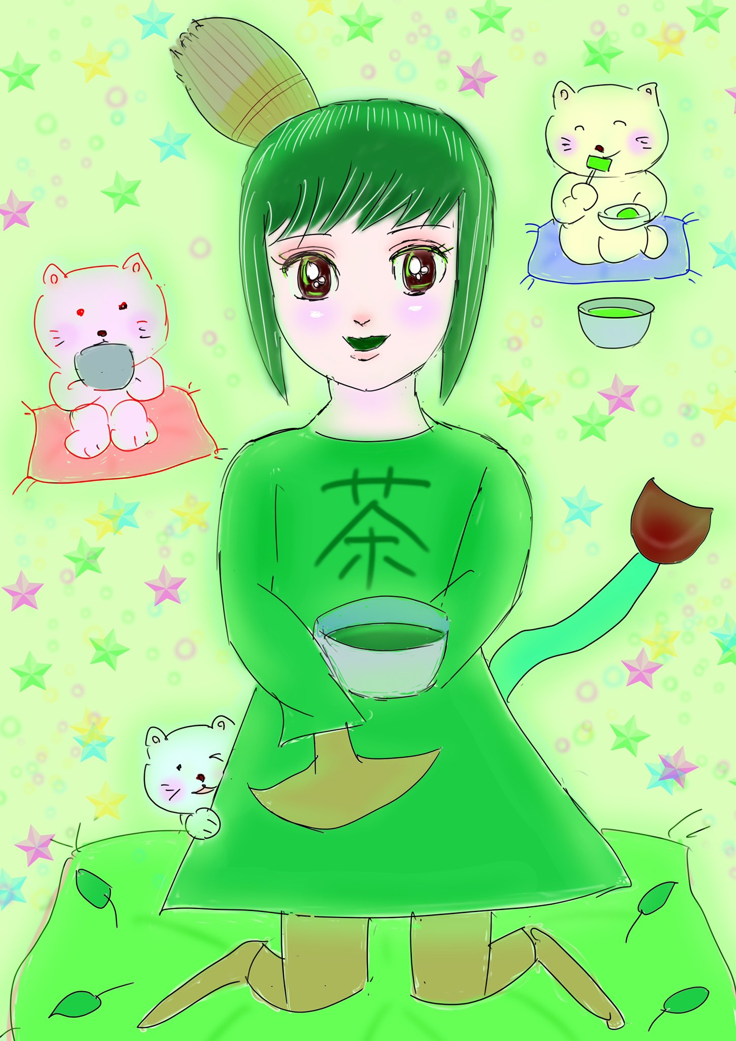 ピタピタ子 Pitako En Twitter Pupurayama ぷうえもんさん ありがとうございます このヴァージョンの茶結ちゃんも可愛い ですね お茶が飲みたくなります お礼にオリキャラさんとピタ子チームの絵を描きました T Co Mv6jlmwl Twitter