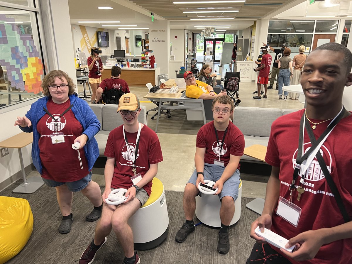 FloridaYLF's tweet photo. Thursday Recap.....We checked out the @SeminoleDining Hall, then we headed over to the @fsuthehub, then we listened to some YLF alumni talk about independent living, then we danced the night away.

More pictures on our Instagram, https://t.co/PdCAskE9jo

#FLYLF2022 https://t.co/BWzOkub0Ht