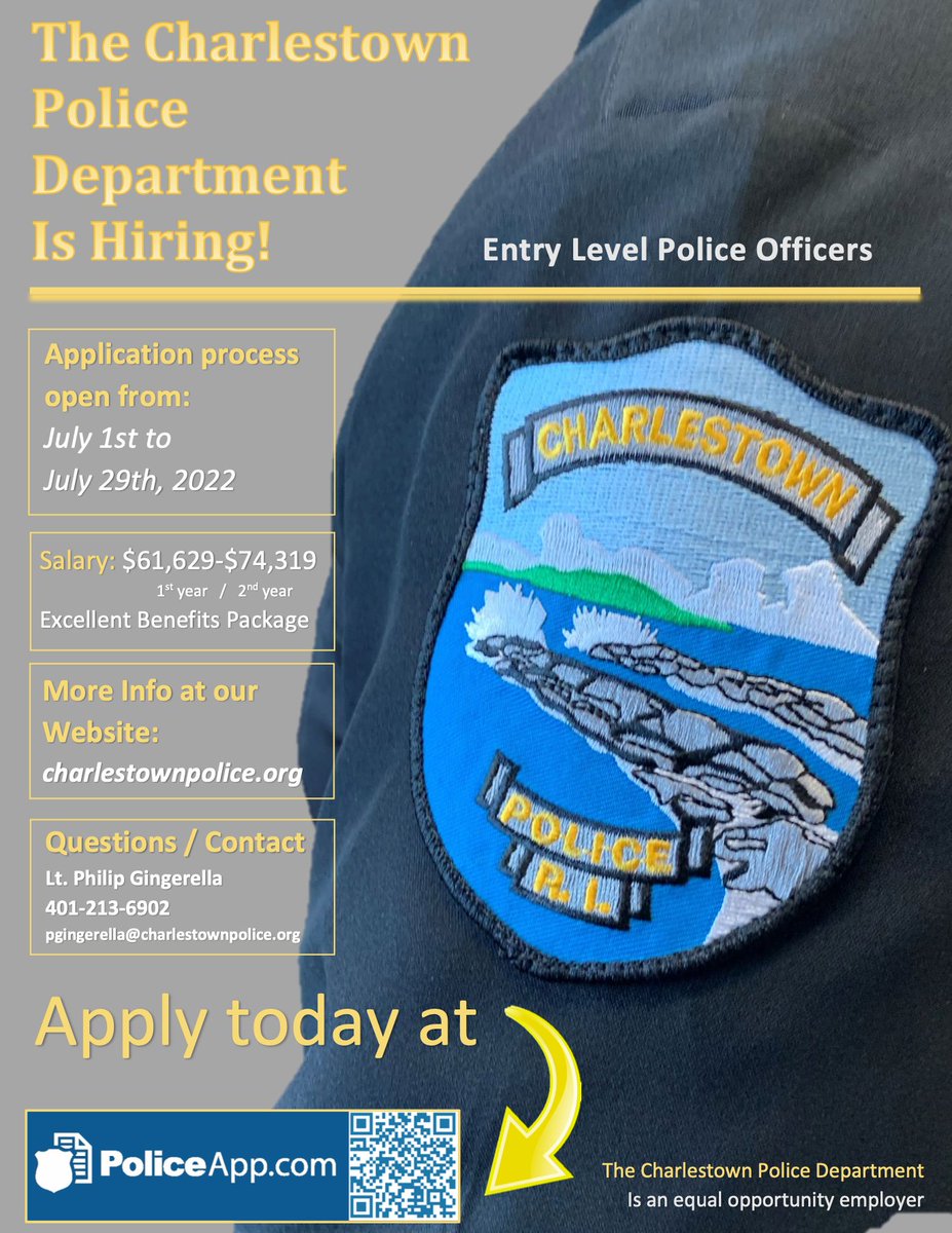 on Twitter "Charlestown Police Department, RI Job Title