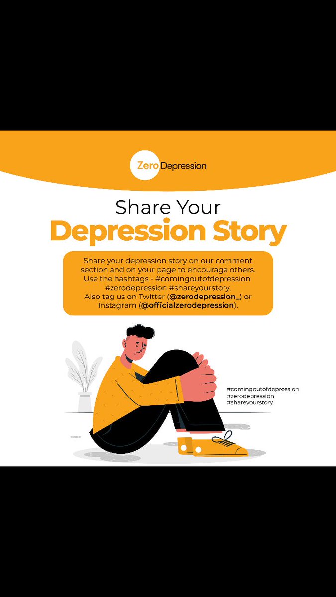 zerodepression_'s tweet image. Share your depression story on our comment section and on your page to encourage others, use the hashtag #comingoutofdepression
#zerodepression. 
And  tag us
On Twitter (@zerodepression_)
On Instagram (@officialzerodepression)