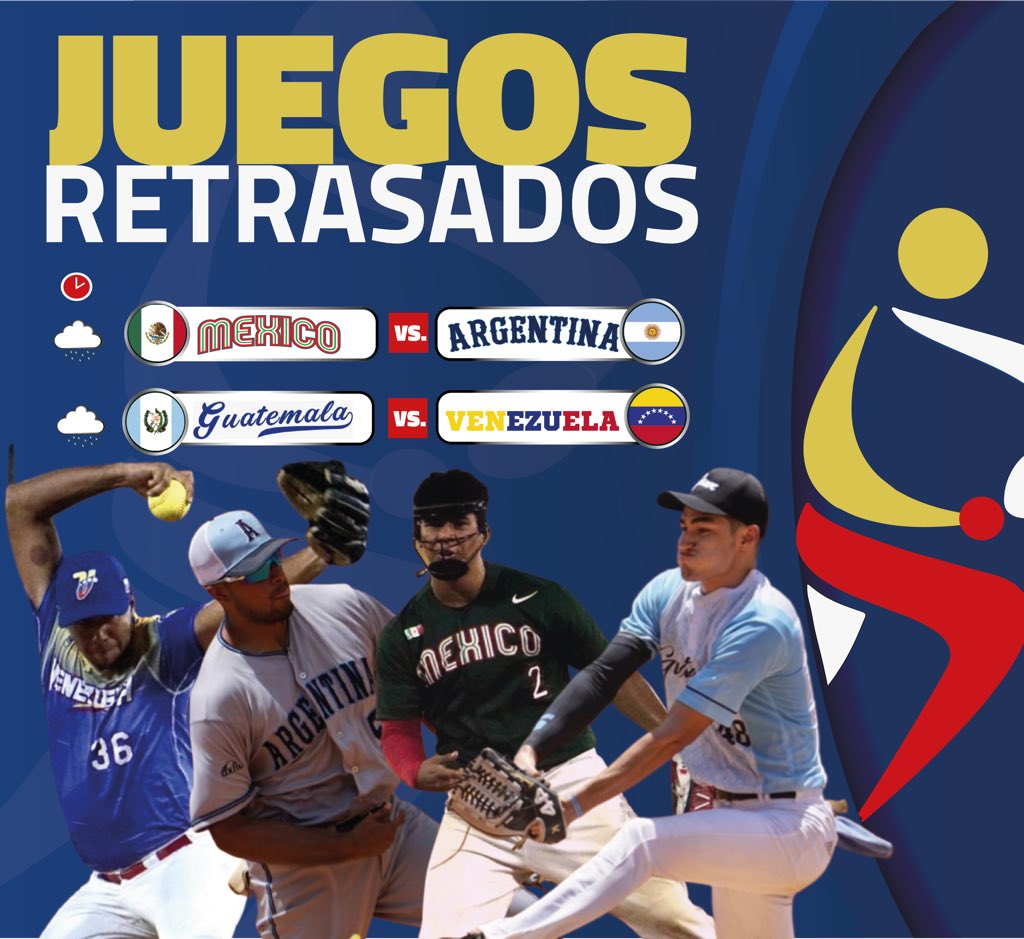 ⛈JUEGOS RETRASADOS ⛈ 🥎SEMI FINAL👉🏻🇦🇷🇬🇹🇲🇽🇻🇪🥎 WBSC americas softball U23 MEN’S PAN AM CHAMPIONSHIP Location : Puerto Ordaz , venezuela 🇻🇪 #softballamericas #softballpanam